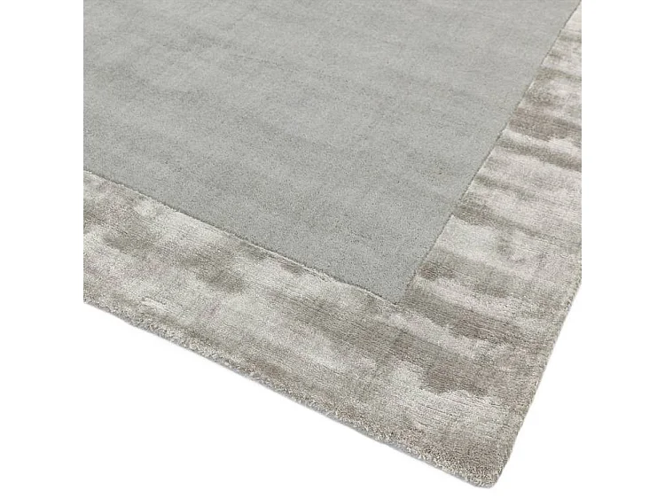 Handgemaakte tapijt Handgemaakte tapijt van wol en viscose - 160x230cm - Zilver - Ascot
