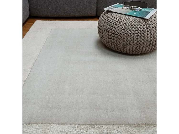 Handgemaakte tapijt Handgemaakte tapijt van wol en viscose - 160x230cm - Zilver - Ascot