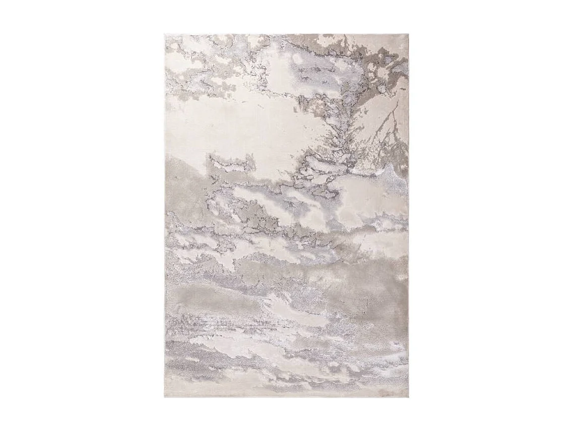 Abstract tapijt - 200x290cm - zilver, crème, grijs - Aurora Cloud