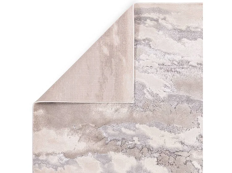 Abstract tapijt - 200x290cm - zilver, crème, grijs - Aurora Cloud