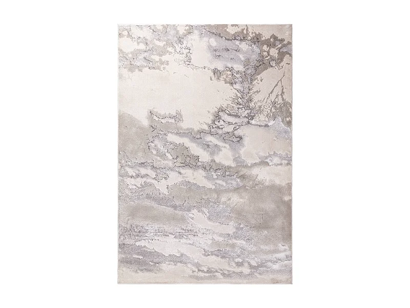 Abstract tapijt - 200x290cm - zilver, crème, grijs - Aurora Cloud