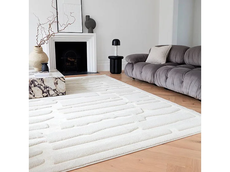 Tapis Geometrique - 120x170cm - crème - Valley Path