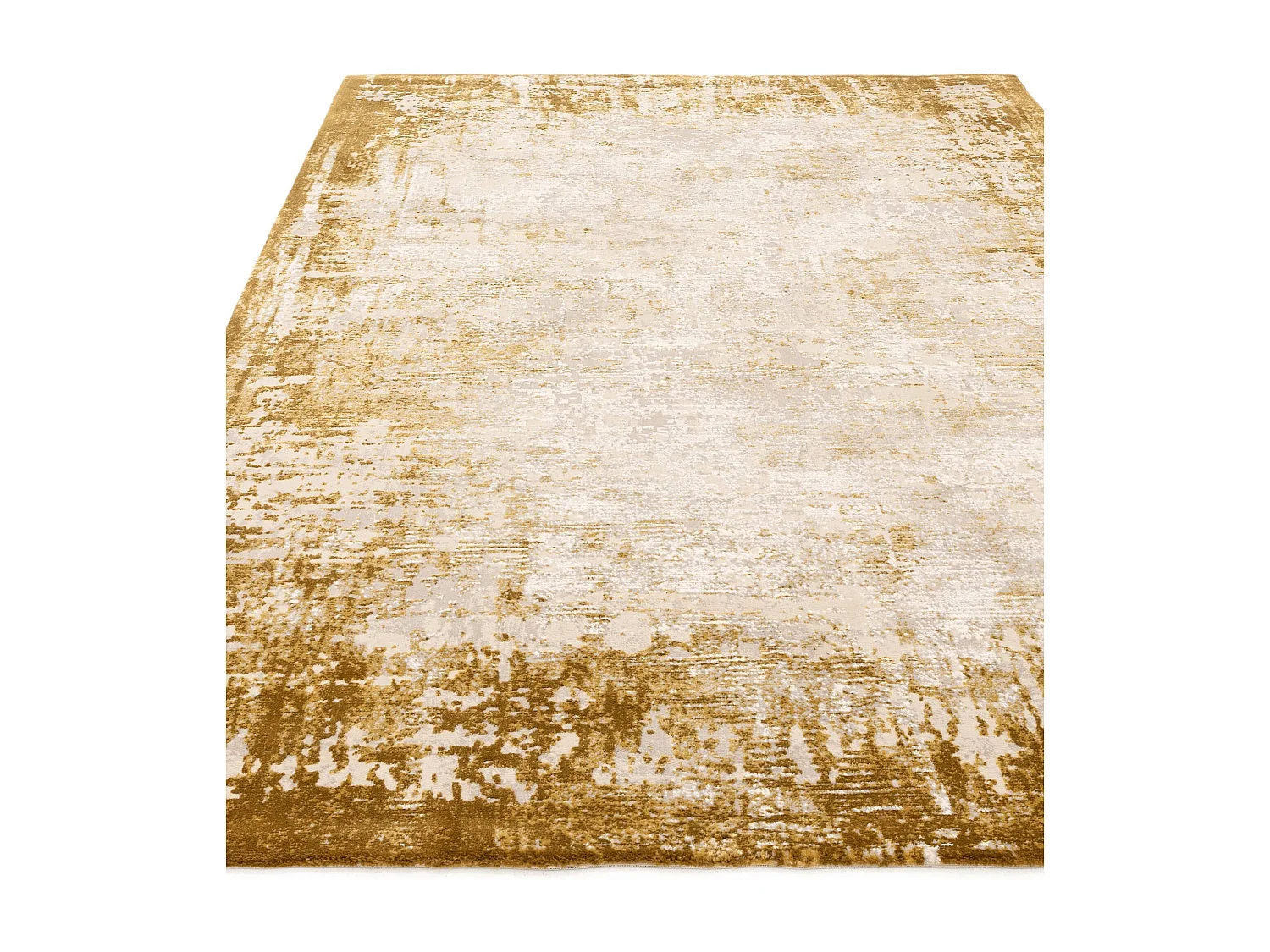 Abstract tapijt - 200x290cm - goud, crème - Kuza Border