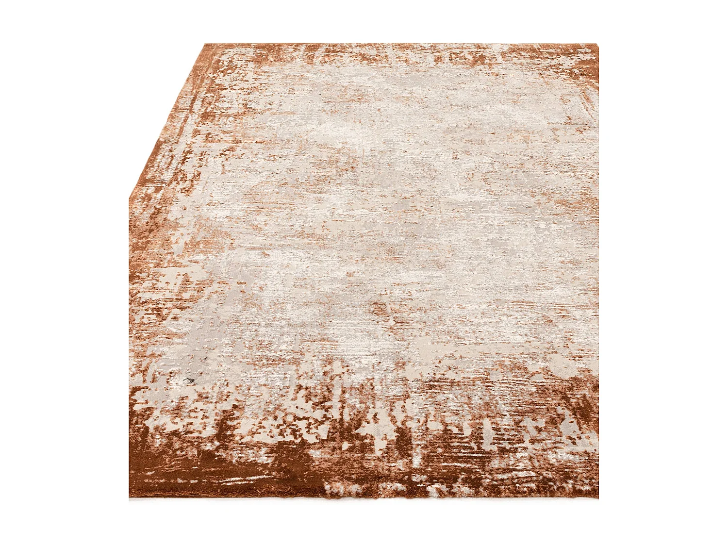 Abstract tapijt - 160x230cm - oranje, crème - Kuza Border