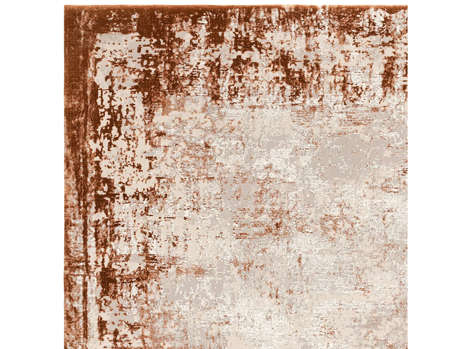 Abstract tapijt - 160x230cm - oranje, crème - Kuza Border