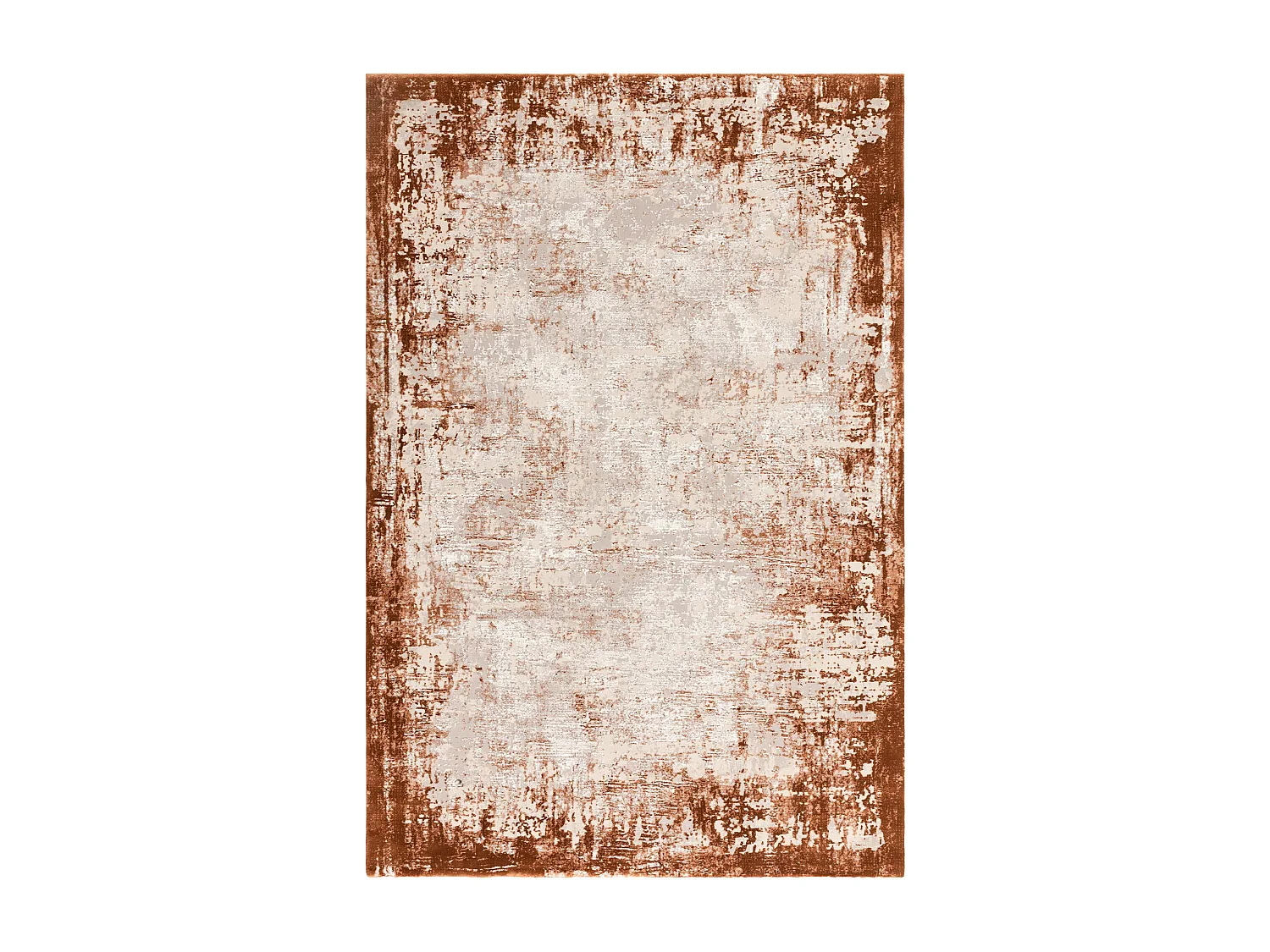 Abstract tapijt - 120x170cm - oranje, crème - Kuza Border
