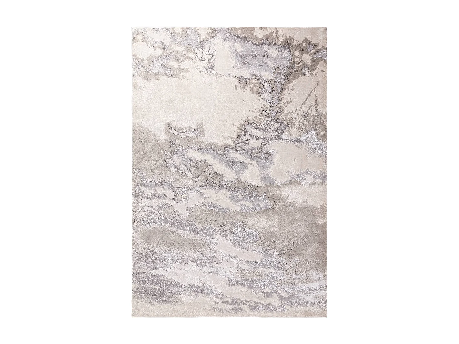 Abstract tapijt - 120x170cm - zilver, crème, grijs - Aurora Cloud