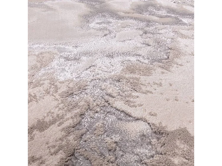 Abstract tapijt - 120x170cm - zilver, crème, grijs - Aurora Cloud