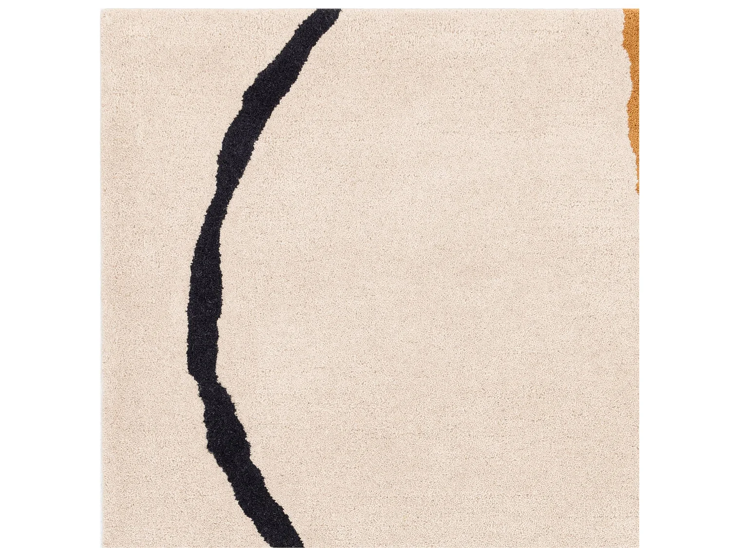 Handgeweven mid-century stijl tapijt van 100% wol - 160x230cm - crème, groen, oker, bordeaux, zwart - Reef Linear