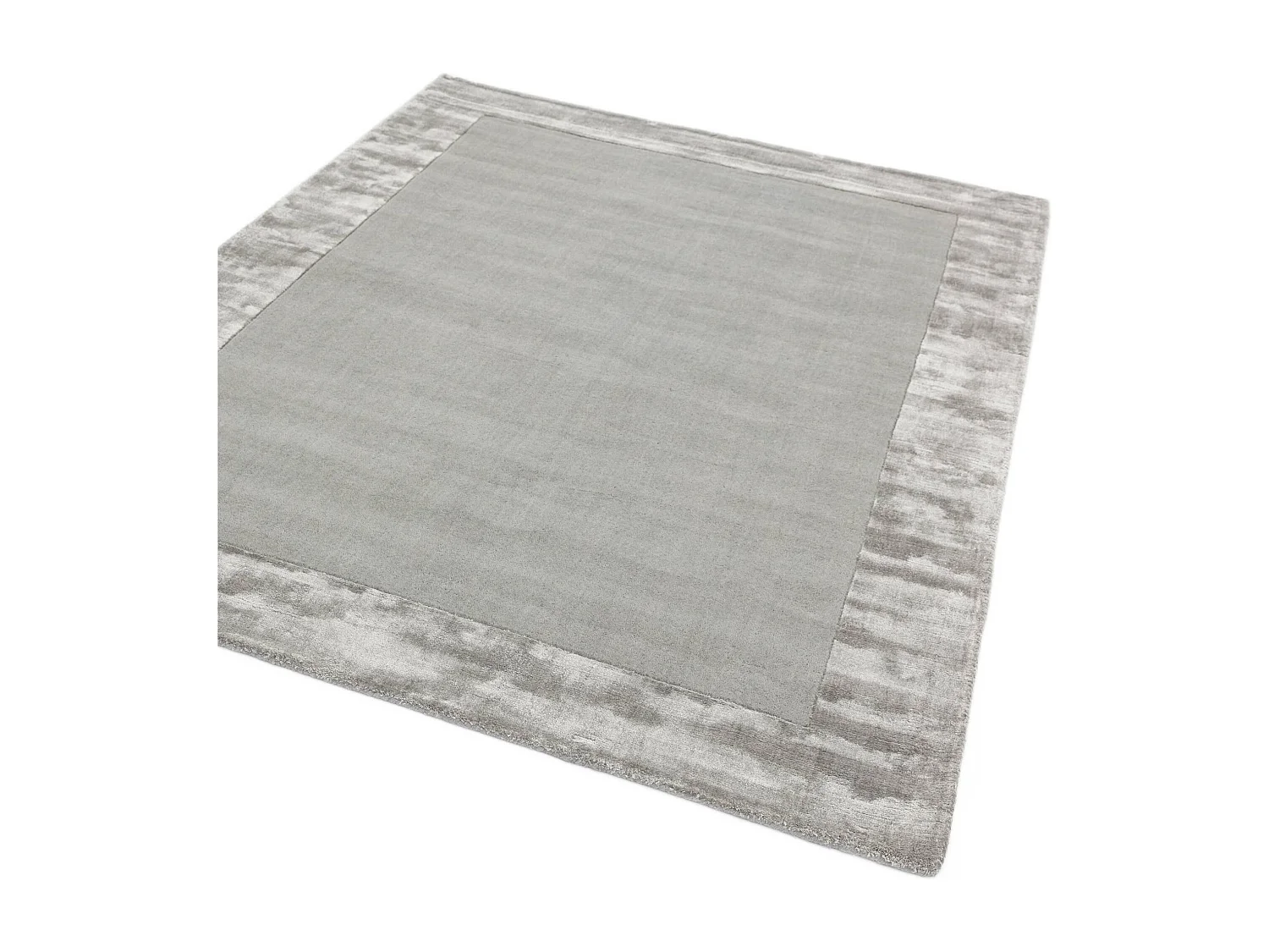 Handgemaakte tapijt Handgemaakte tapijt van wol en viscose - 120x170cm - Zilver - Ascot