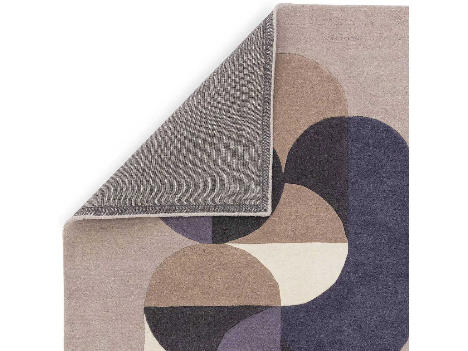 Geometrisch tapijt, handgemaakt 100% wol - 160x230cm - grijs, blauw, zwart, beige, crème - Matrix Statement