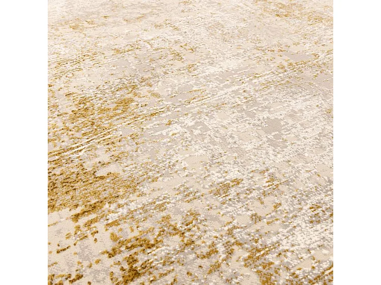 Abstract tapijt - 120x170cm - goud, crème - Kuza Border