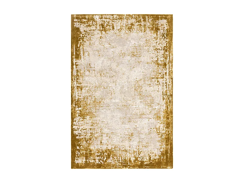 Abstract tapijt - 120x170cm - goud, crème - Kuza Border