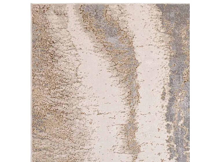 Abstract tapijt - 120x170cm - goud, grijs, beige - Aurora Cliff