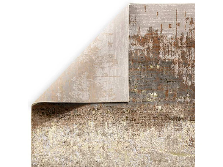 Abstract tapijt - 120x170cm - goud, bruin, beige - Aurora Dune