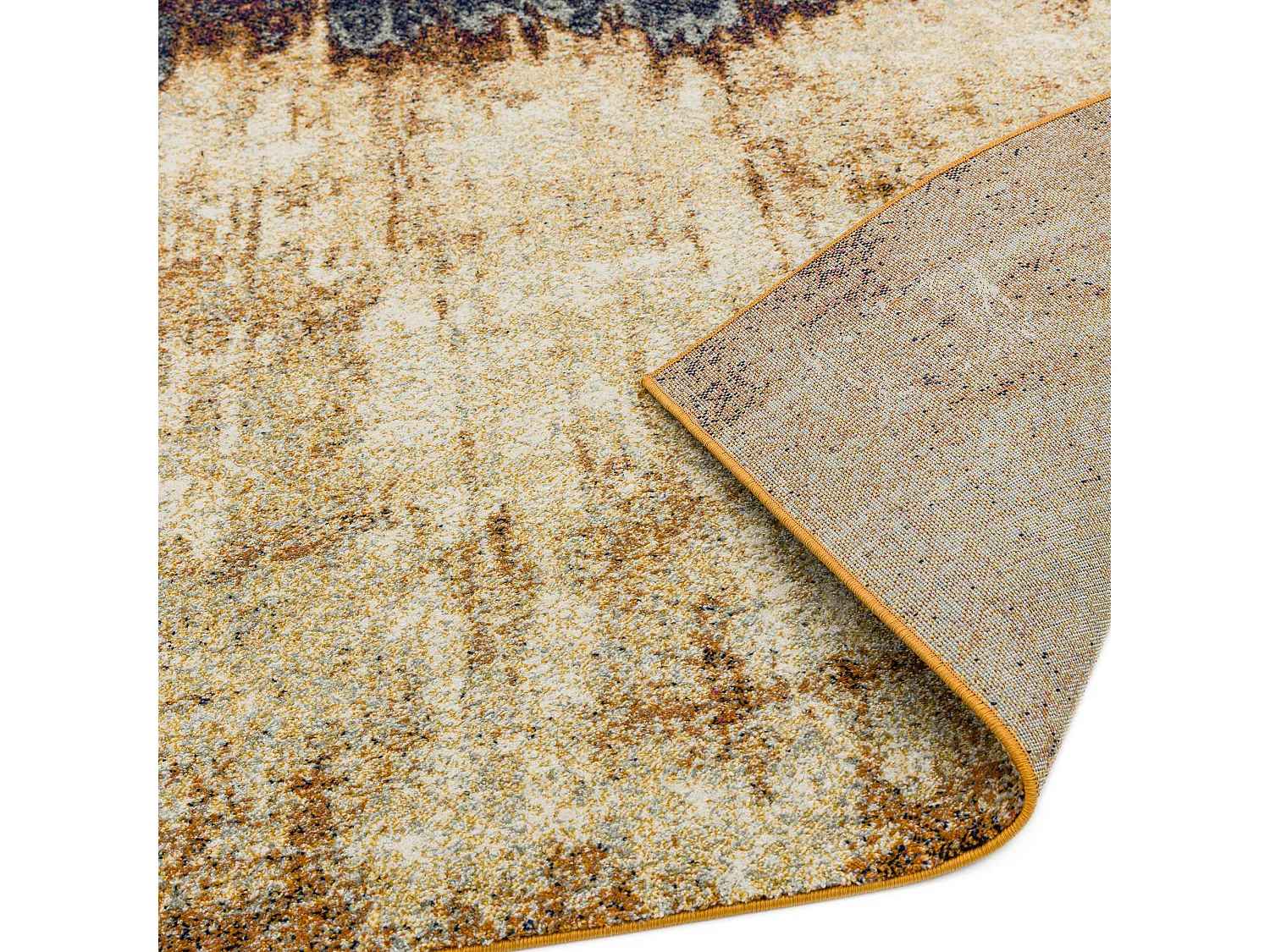 Abstract tapijt - 120x170cm - oranje, blauw, beige - Nova Distress