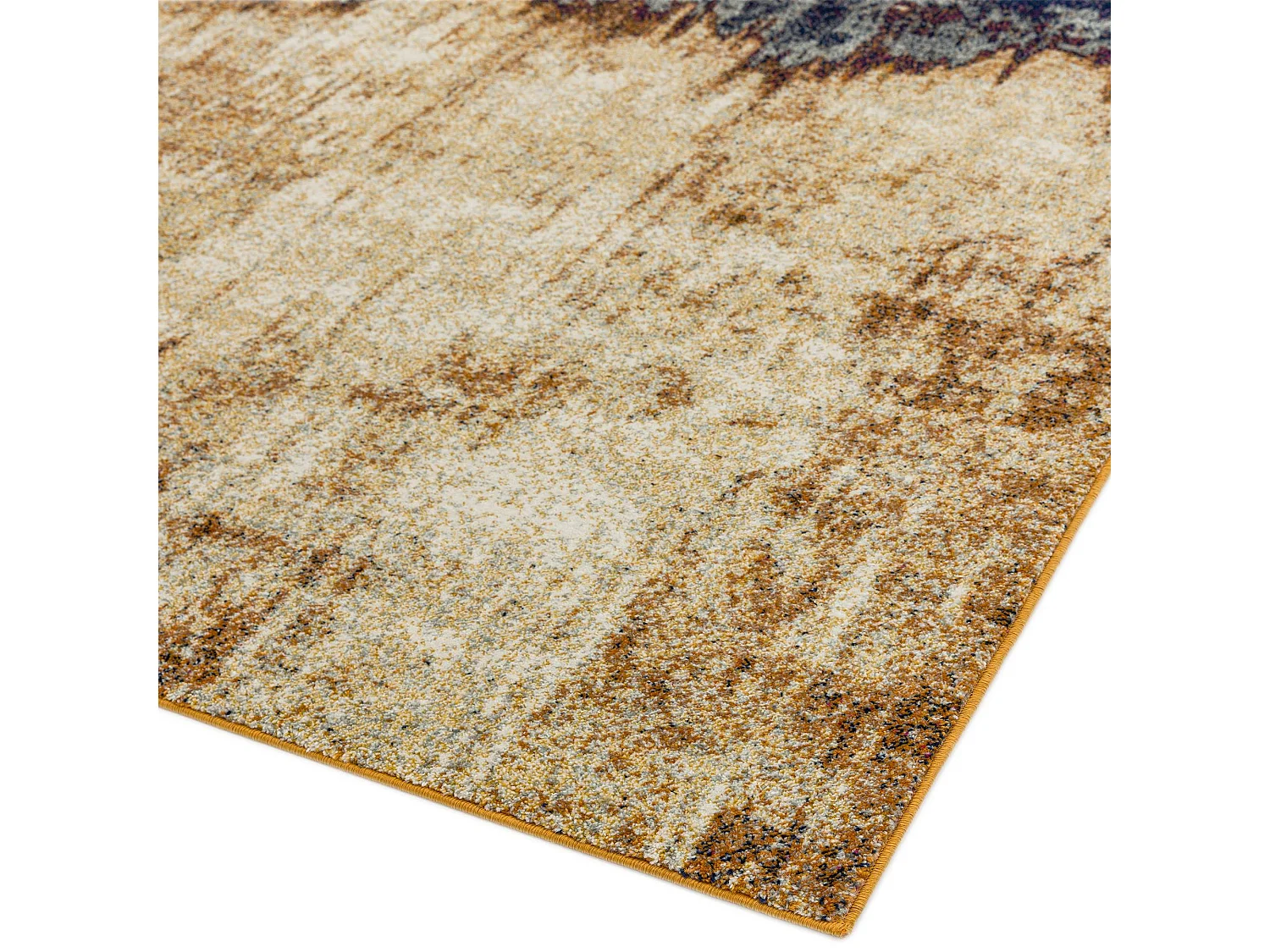 Abstract tapijt - 200x290cm - oranje, blauw, beige - Nova Distress