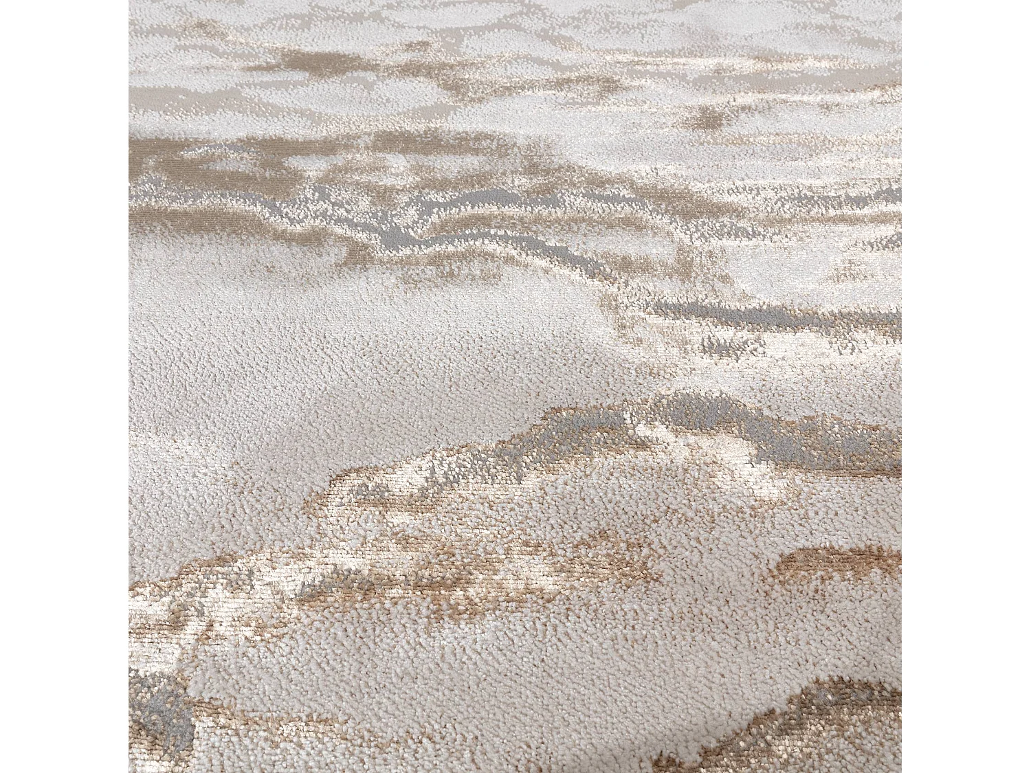 Abstract tapijt - 160x230cm - goud, grijs, beige - Aurora Linea