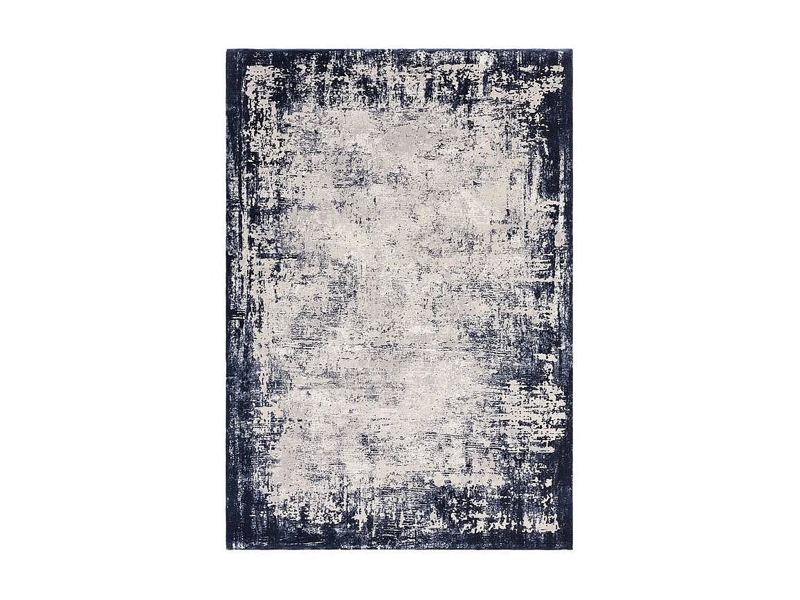 Tapis Abstrait - 160x230cm - crème, bleu marine - Kuza Border