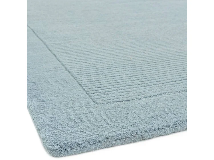 Alfombra moderna, tejida a mano 100% lana - 160x230cm - azul claro - York