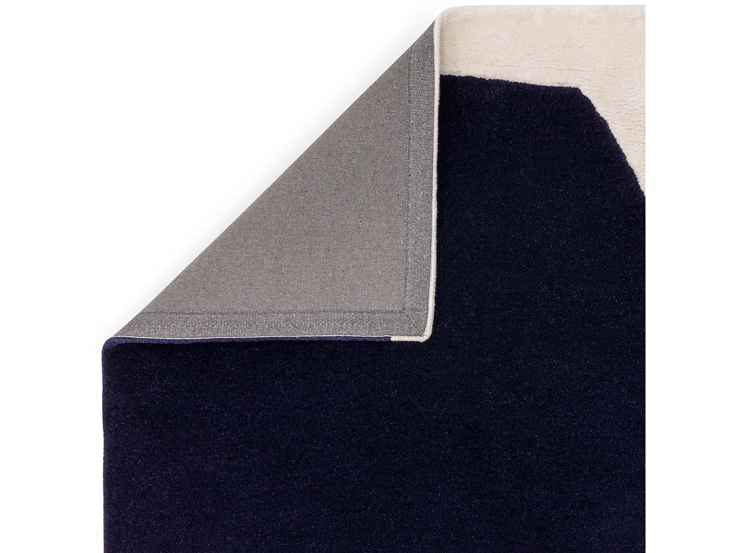 Geometrisch tapijt van wol en viscose - 200x290cm - marineblauw, crème - Matrix Signature