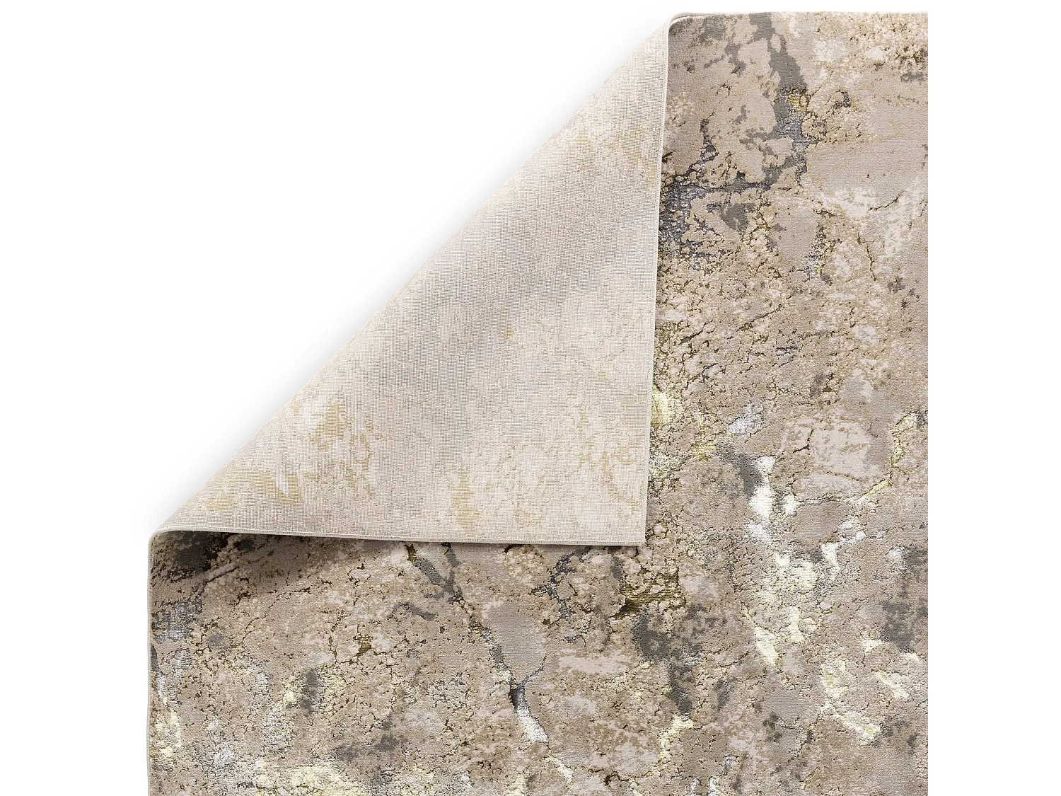 Abstract tapijt - 120x170cm - goud, grijs, beige - Aurora Galaxy