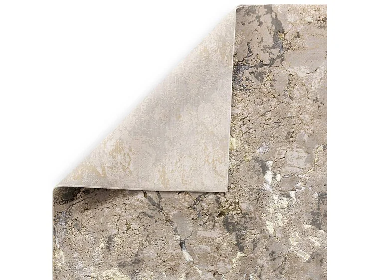 Abstract tapijt - 120x170cm - goud, grijs, beige - Aurora Galaxy