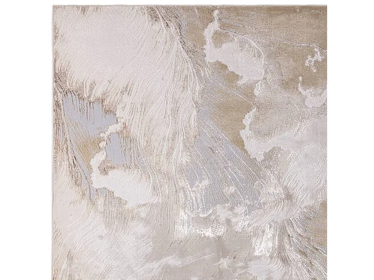 Abstract tapijt - 200x290cm - beige, grijs, zilver - Aurora Etch