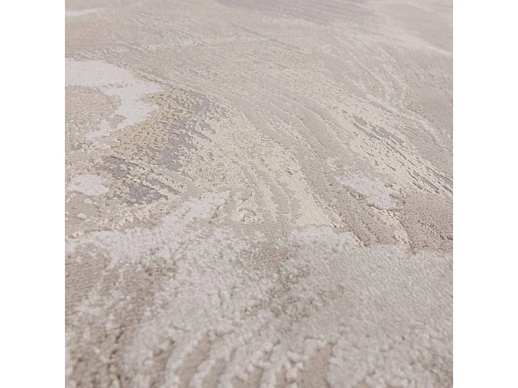 Abstract tapijt - 200x290cm - beige, grijs, zilver - Aurora Etch