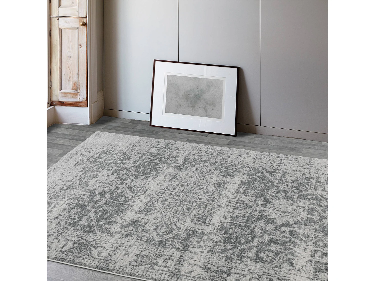 Vintage tapijt - 120x170cm - grijs, crème - Nova Antique