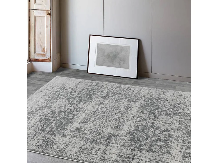 Vintage tapijt - 120x170cm - grijs, crème - Nova Antique