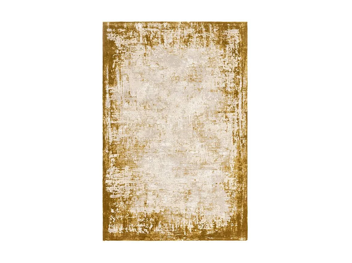 Abstract tapijt - 160x230cm - goud, crème - Kuza Border