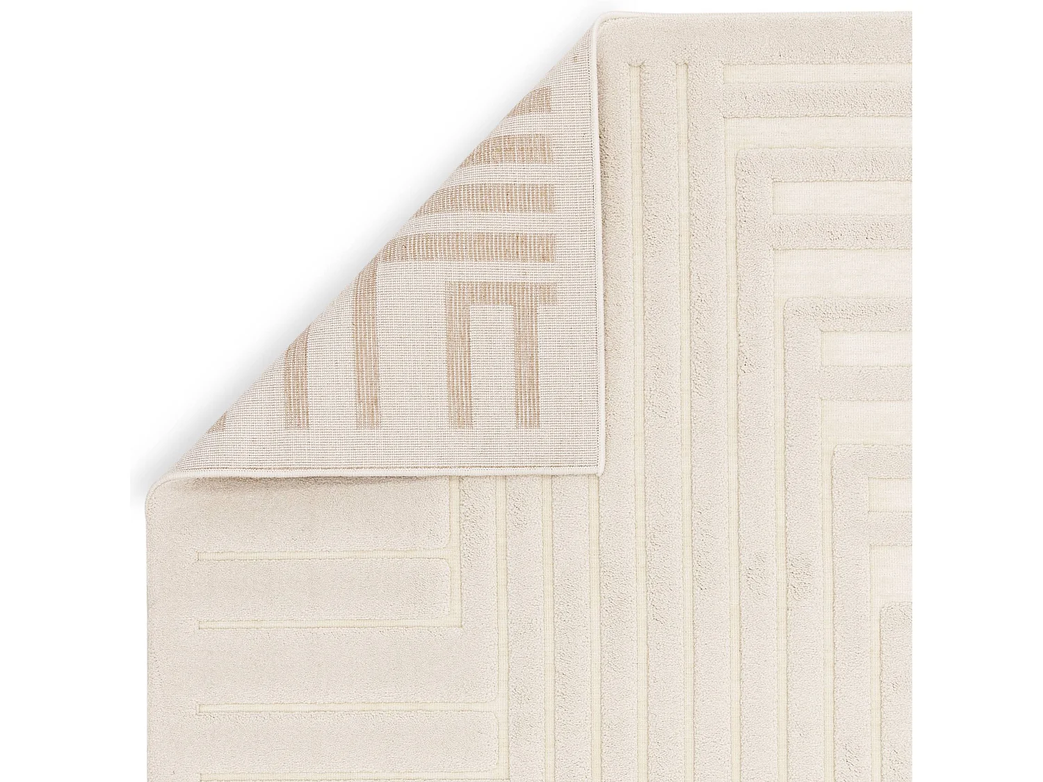 Geometrisch tapijt - 120x170cm - crème - Valley Connection