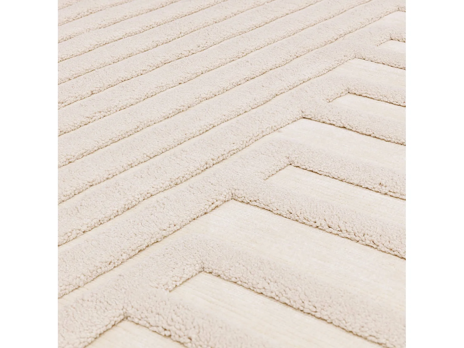 Geometrisch tapijt - 120x170cm - crème - Valley Connection