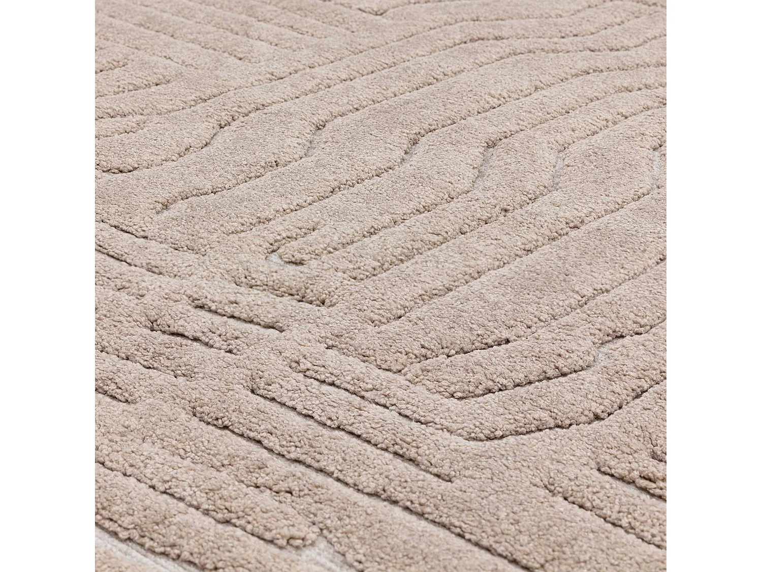 Geometrisch tapijt - 200x290cm - beige - Valley Route