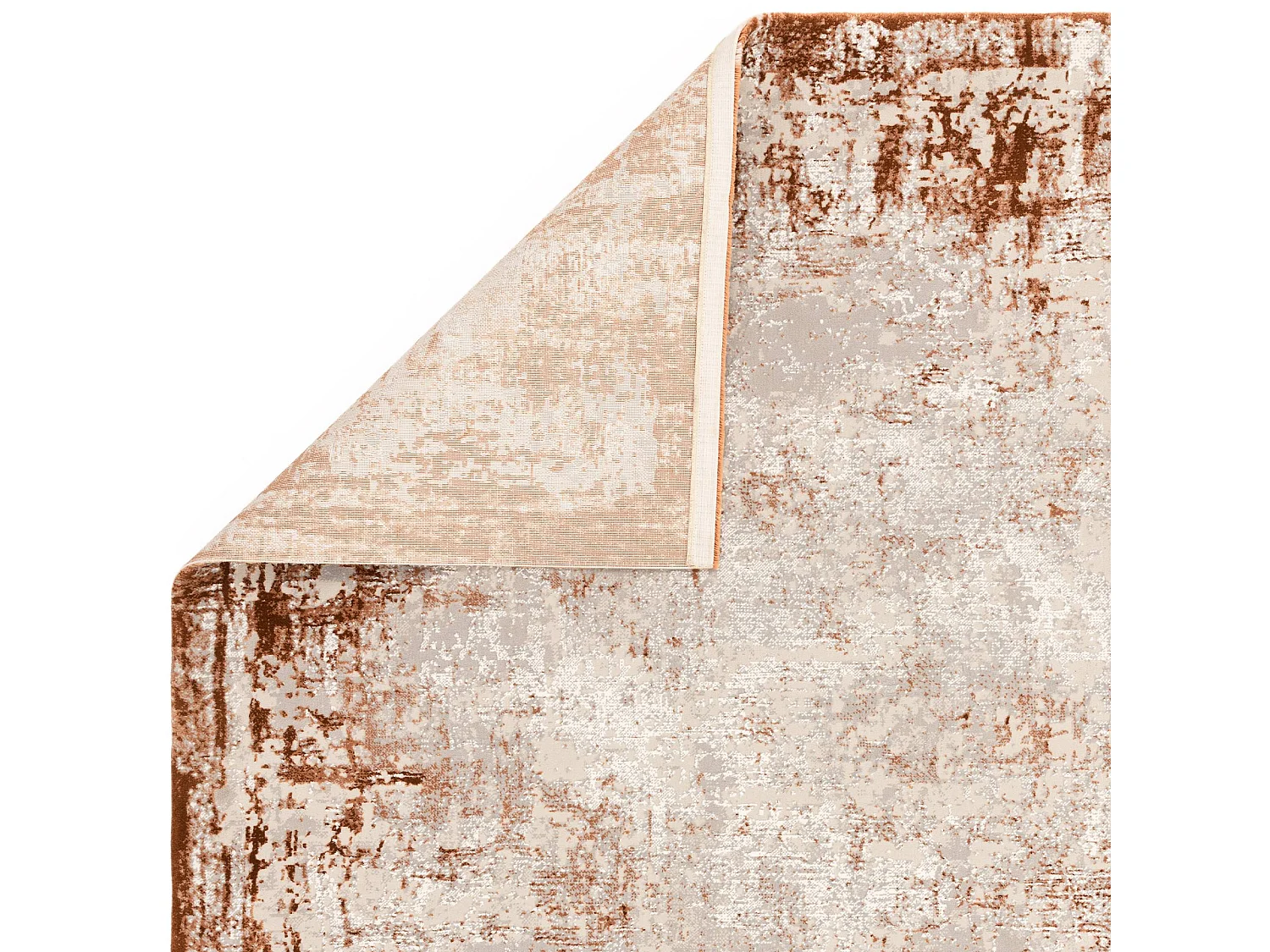 Abstract tapijt - 200x290cm - oranje, crème - Kuza Border