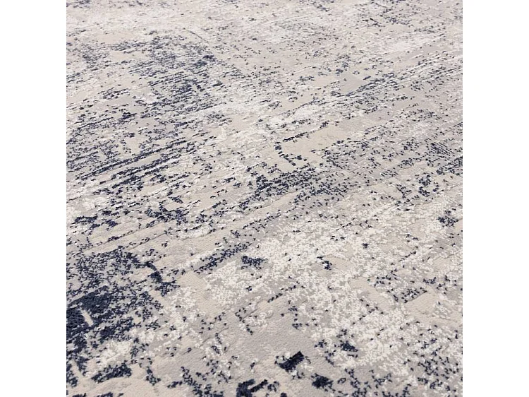 Tapis Abstrait -200x290cm - crème, bleu marine - Kuza Border