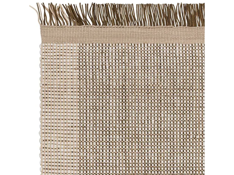 Tapis tissé à la main 100% laine - 120x170cm - vert, crème, blanc - Avalon