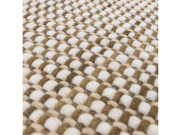 Tapis tissé à la main 100% laine - 120x170cm - vert, crème, blanc - Avalon