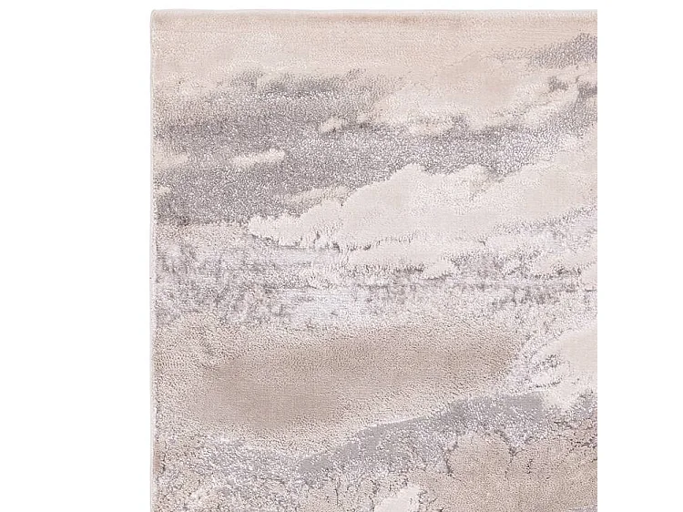 Abstract tapijt - 160x230cm - zilver, crème, grijs - Aurora Cloud