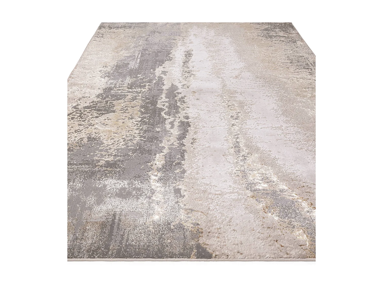 Abstract tapijt - 160x230cm - goud, grijs, beige - Aurora Cliff