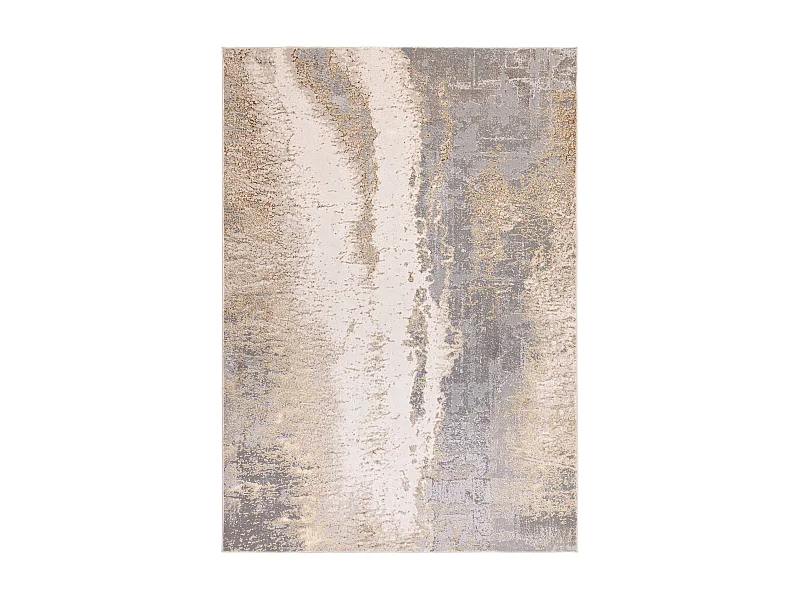 Abstract tapijt - 160x230cm - goud, grijs, beige - Aurora Cliff