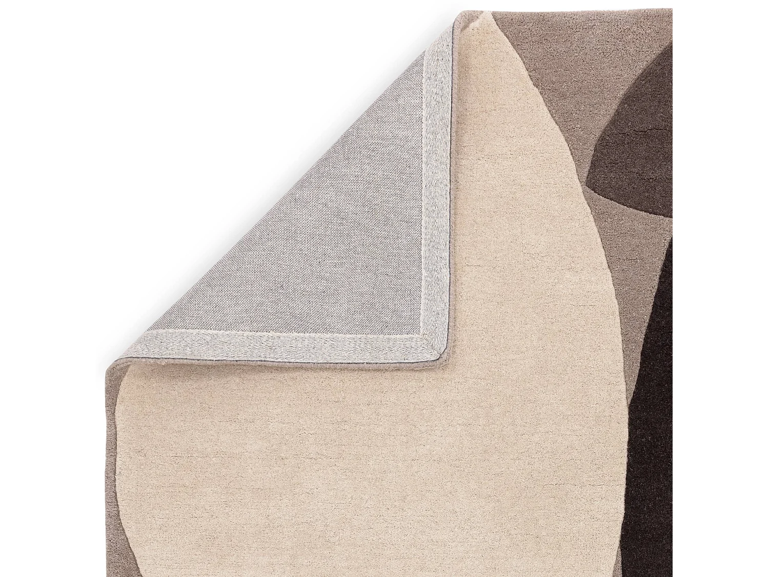 Handgeweven mid-century stijl tapijt van 100% wol - 160x230cm - grijs, crème, oranje - Reef Mid Century