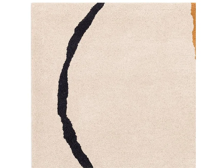 Tappeto in stile medio secolo, fatto a mano 100% lana - 120x170cm - crema, verde, ocre, bordeaux, nero - Reef Linear