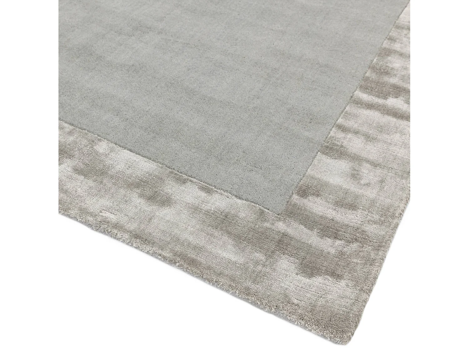 Handgemaakte tapijt Handgemaakte tapijt van wol en viscose - 200x290cm - Zilver - Ascot