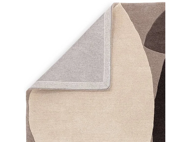 Handgeweven mid-century stijl tapijt van 100% wol - 120x170cm - grijs, crème, oranje - Reef Mid Century