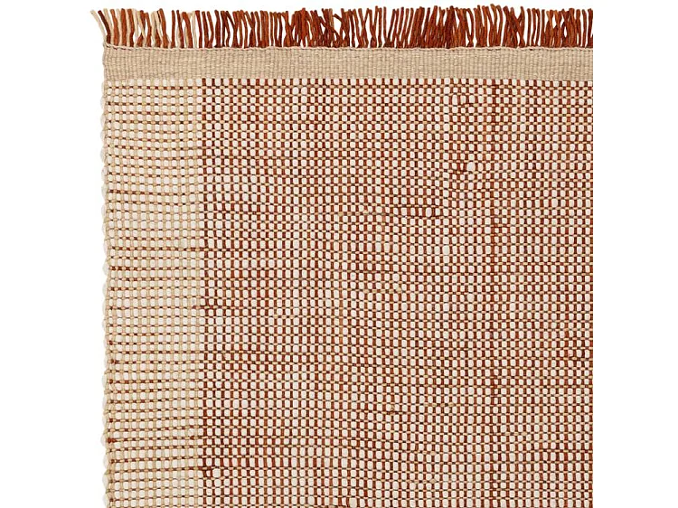 Tapis tissé à la main 100% laine - 200x290cm - orange, crème, blanc - Avalon