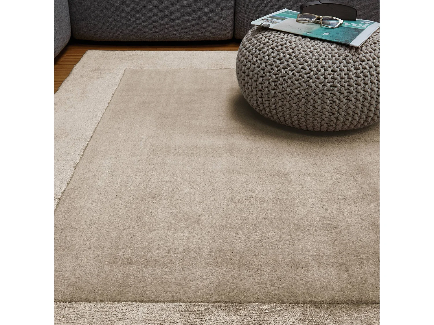 Handgemaakte tapijt Handgemaakte tapijt van wol en viscose - 160x230cm - Beige - Ascot