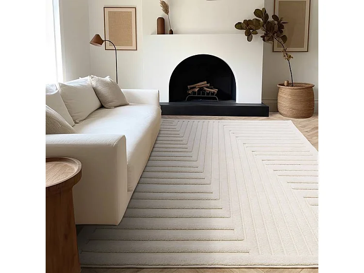 Geometrisch tapijt - 200x290cm - crème - Valley Connection