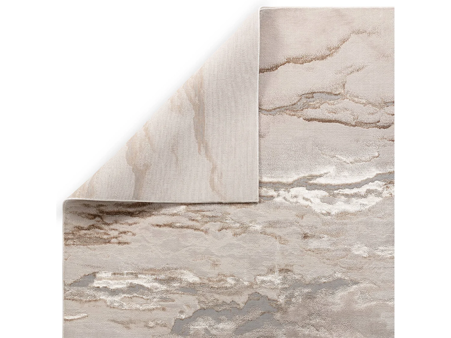 Abstract tapijt - 200x290cm - goud, grijs, beige - Aurora Linea